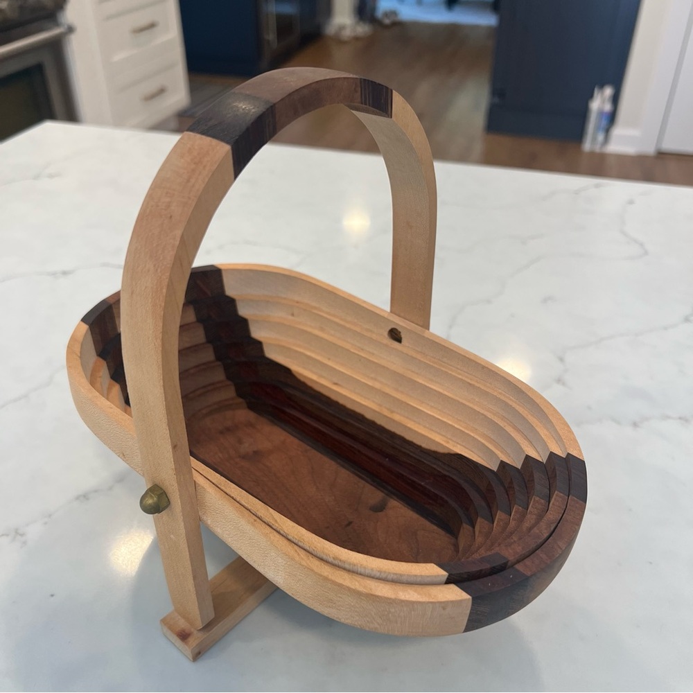 Wooden Basket with Handle